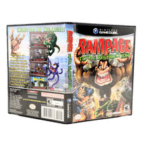 Nintendo GameCube game case for Rampage: Total Destruction, shown from the front and back on a plain white background.