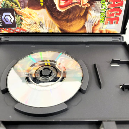 Rampage: Total Destruction - Nintendo GameCube - Game case with close up view of scratch free game disc surface