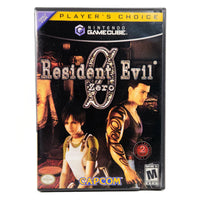 Nintendo GameCube Resident Evil Zero video game case, featuring Jill Valentine and Richard Ramirez on the cover art, with Capcom branding at the bottom.