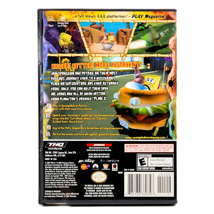 SpongeBob SquarePants: The Movie [Player's Choice] Nintendo GameCube - Rear artwork of retail case, good condition