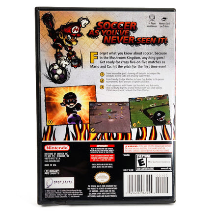 Super Mario Strikers Nintendo GameCube Like New - Back Cover Of Game Case