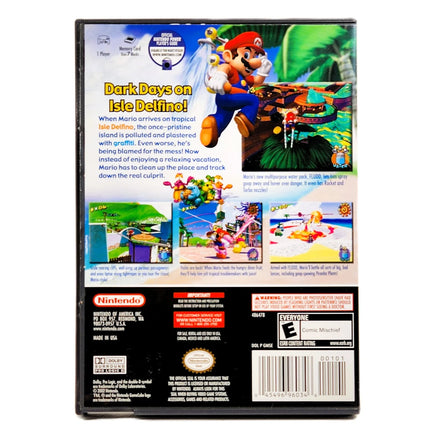 Super Mario Sunshine [Player's Choice] Nintendo GameCube - Back packaging artwork, good condition