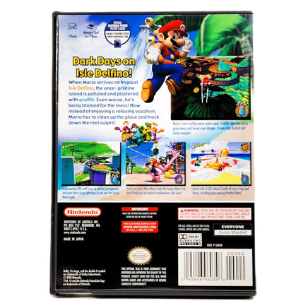 Super Mario Sunshine Nintendo GameCube Very Good - Back label artwork and barcode area