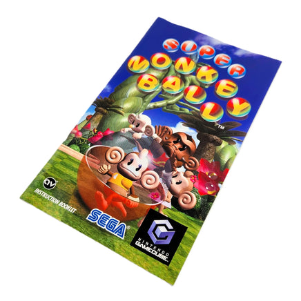 Super Monkey Ball Players Choice Nintendo GameCube Like New CIB - Front view of game's instruction manual