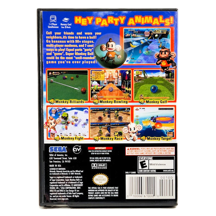 Super Monkey Ball [Player's Choice] Nintendo GameCube - Full back cover image, very good condition