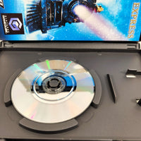 The Polar Express - Nintendo GameCube - Open game case with close up view of scratch free game disc surface