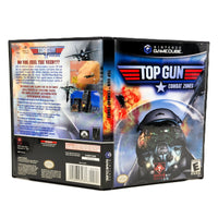 Top Gun: Combat Zones video game case for the Nintendo GameCube, showing the front cover, back cover, and spine on a plain white background.
