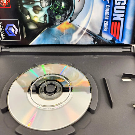 Top Gun Combat Zones Nintendo GameCube Very Good - Open game case with close up view of scratch free game disc surface