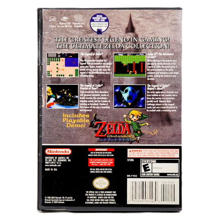 The Legend of Zelda [Collector's Edition / Promotional Disc] Nintendo GameCube - Back label and barcode area, good condition