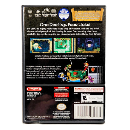 The Legend of Zelda: Four Swords Adventures - Nintendo GameCube - Rear cover design displayed, good condition