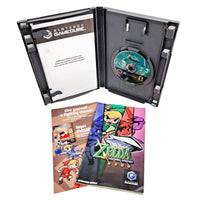 Nintendo GameCube Zelda: The Legend of Zelda Gamecube, including the black plastic game case with a GameCube disc, a printed instruction booklet on a white background