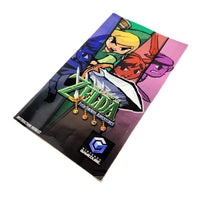 A printed instruction manual for the Nintendo GameCube version of The Legend of Zelda: Four Swords Adventures, featuring colorful character artwork on the cover and the Nintendo GameCube logo at the bottom.