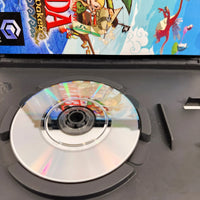 The Legend Of Zelda The Wind Waker Nintendo GameCube Very Good CIB - Open game case with close up view of scratch free game disc surface