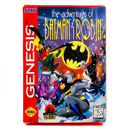 Adventures Of Batman And Robin Cardboard Box Sega Genesis Very Good CIB - Front Of Game Box