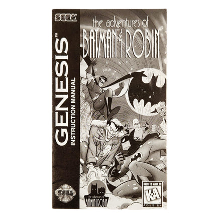 Adventures Of Batman And Robin Cardboard Box Sega Genesis Very Good - Instruction Manual Shown