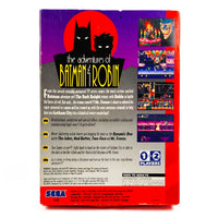 Adventures Of Batman And Robin Cardboard Box Sega Genesis Very Good CIB - Back Of Game Box