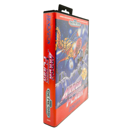 Arrow Flash Sega Genesis Like New CIB - Game Box Spine Close-Up