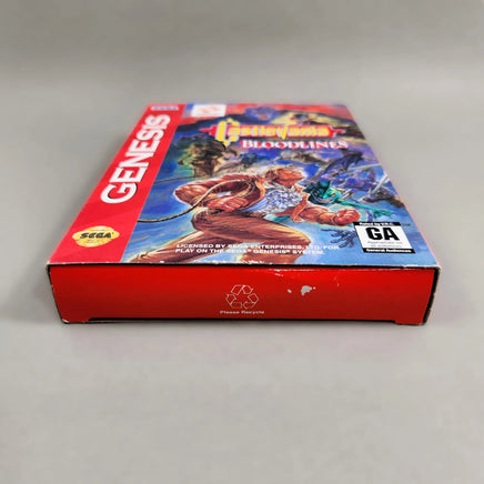 Castlevania: Bloodlines [Cardboard Box] Sega Genesis - Alternate view of bottom spine on game box, like new condition