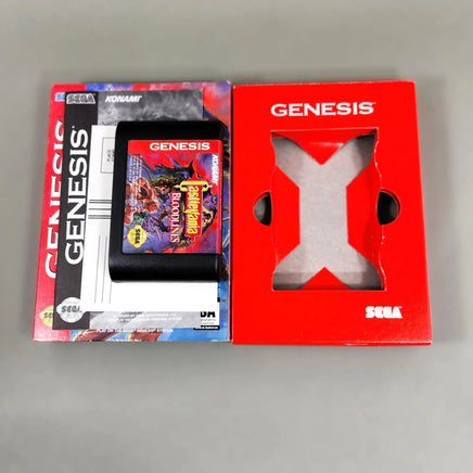 Castlevania: Bloodlines [Cardboard Box] Sega Genesis - Alternate view of retail game box showing the cardboard tray insert, like new condition