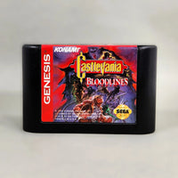 Castlevania: Bloodlines [Cardboard Box] Sega Genesis - Authentic game cartridge showing lable artwork, like new condition