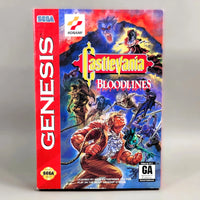 Castlevania: Bloodlines [Cardboard Box] Sega Genesis - Front view of authentic retail box, like new condition