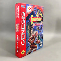 Castlevania: Bloodlines [Cardboard Box] Sega Genesis - Left side spine and front artwork view of authentic retail game box, like new condition