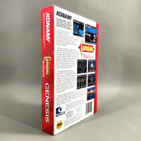 Castlevania: Bloodlines [Cardboard Box] Sega Genesis - Left side spine and rear artwork view of genuine retail game box, like new condition