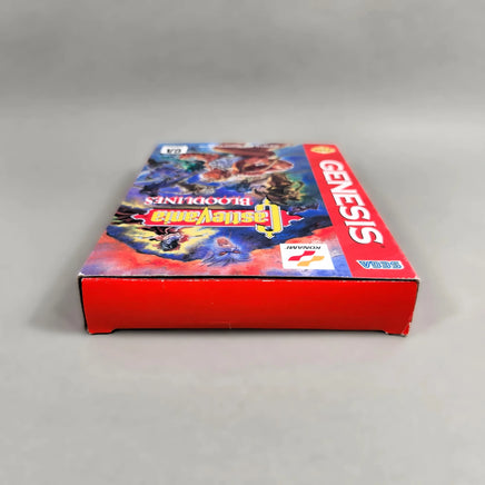 Castlevania: Bloodlines [Cardboard Box] Sega Genesis - Alternate view of top spine on game box, like new condition