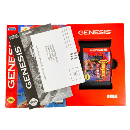 Castlevania Bloodlines Cardboard Box Sega Genesis Like New CIB - Box Manual Registration Card and Cartridge Shown