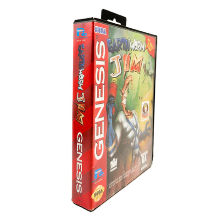 Earthworm Jim Sega Genesis Very Good CIB - Clamshell Case Side View