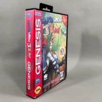 Earthworm Jim Sega Genesis Very Good CIB - Clamshell case side view showing spine and front cover artwork