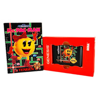 Ms Pacman Cardboard Box Sega Genesis Good - Retail Game Box Shown With Cartridge Within