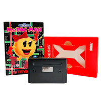 Ms Pacman Cardboard Box Sega Genesis Good - Retail Game Box And Game Cartridge Back Shown With Inner Cardboard Tray