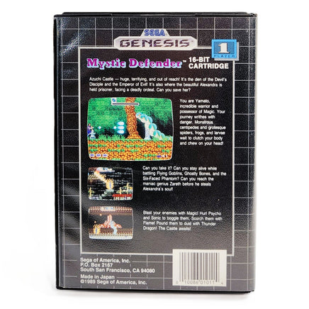 Mystic Defender Sega Genesis Like New CIB - Official Game Case Back