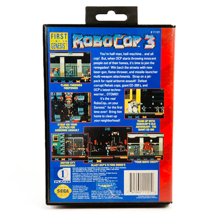 Robocop 3 Sega Genesis Good CIB - Original Box Back View