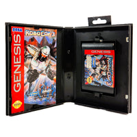 Robocop 3 Sega Genesis Good CIB - Case Interior View With Game And Instruction Manual