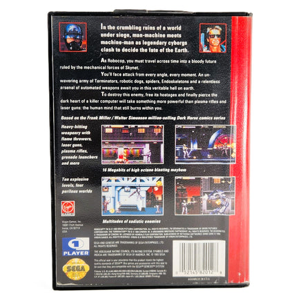 Robocop Vs The Terminator Sega Genesis Very Good - Game Case Back