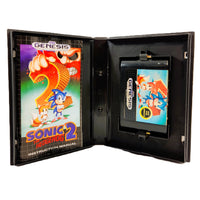 Sonic The Hedgehog 2 Not For Resale Sega Genesis Acceptable CIB - Open Case Layout Showing Full CIB Contents
