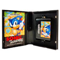 Sonic The Hedgehog Sega Classic Sega Genesis Good CIB - Interior Of Case Displaying Cartridge And Manual