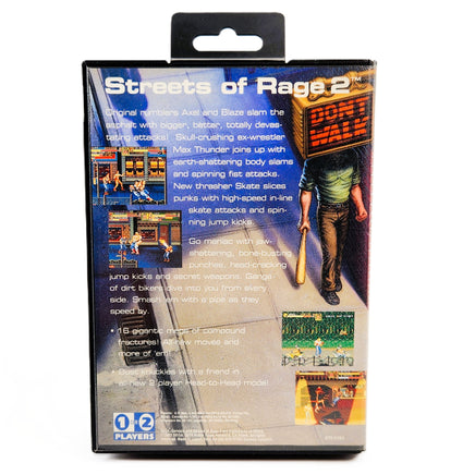 Streets Of Rage 2 Sega Genesis Very Good CIB - Back Of Authentic Game Box