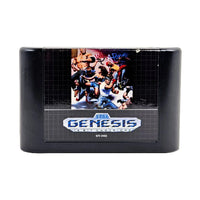 A vintage black Sega Genesis cartridge with the 'Streets of Rage 2' game artwork, photographed against a plain white background.