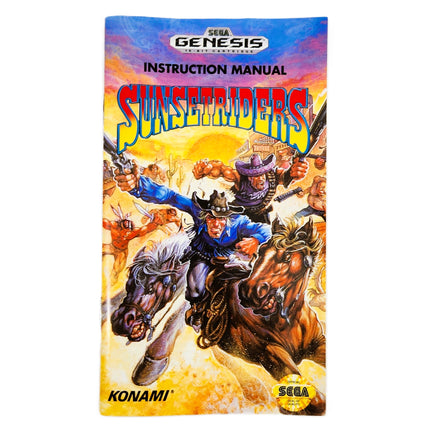 Sunset Riders Sega Genesis Like New - Official Game Instruction Manual