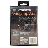 Wings Of Wor Sega Genesis Game Good - Back Artwork Of Retail Clamshell Case