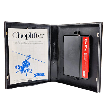 Choplifter Sega Master System Good - Open Case Showing Game Cartridge And Manual