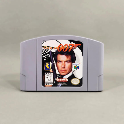 GoldenEye 007 for Nintendo 64 - Front view of authentic N64 game cartridge showing original label artwork, very good condition