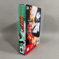 GoldenEye 007 for Nintendo 64 - Angled view of original N64 game box showing bottom spine and front artwork, very good condition
