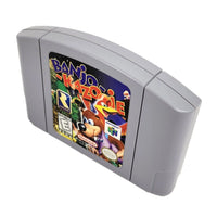 Banjo Kazooie Nintendo 64 Good Loose - Alternate front and top angled view of genuine game cartridge showing bright character and logo artwork