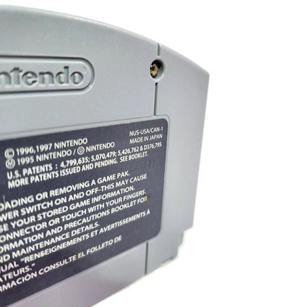 Banjo Kazooie Nintendo 64 Good Loose - Close up view of rear label showing official number stamp on authentic game