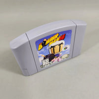 Bomberman 64 for Nintendo 64 - Genuine game cartridge viewed from above with front label visible, good condition, loose