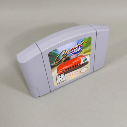 Cruis'n USA for Nintendo 64 - Genuine game cartridge viewed from above with front label visible, very good condition